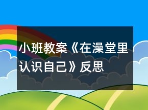 小班教案《在澡堂里認(rèn)識(shí)自己》反思
