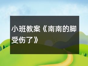 小班教案《南南的腳受傷了》