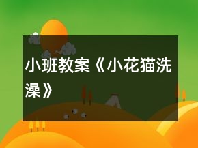 小班教案《小花貓洗澡》