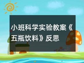 小班科學(xué)實驗教案《五瓶飲料》反思