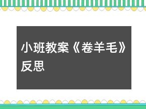 小班教案《卷羊毛》反思