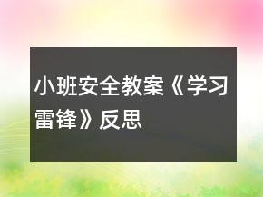 小班安全教案《學(xué)習(xí)雷鋒》反思