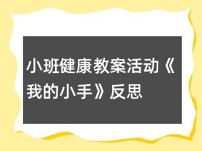 小班健康教案活動(dòng)《我的小手》反思