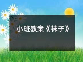 小班教案《襪子》