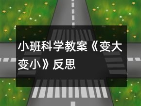 小班科學(xué)教案《變大變小》反思