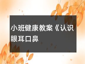 小班健康教案《認識“眼、耳、口、鼻”》反思