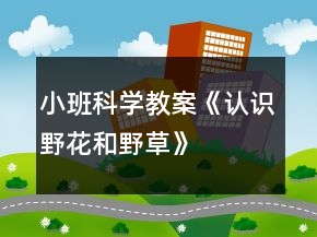 小班科學教案《認識野花和野草》