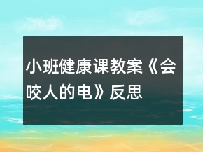 小班健康課教案《會咬人的電》反思