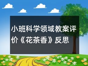 小班科學(xué)領(lǐng)域教案評價《花茶香》反思