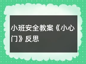 小班安全教案《小心門》反思