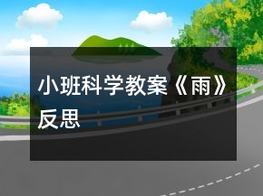 小班科學教案《雨》反思