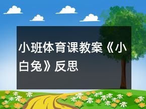 小班體育課教案《小白兔》反思