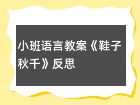 小班語言教案《鞋子秋千》反思