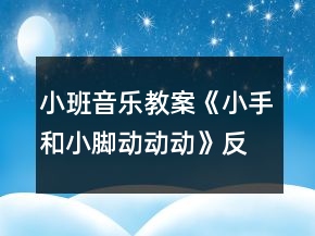小班音樂教案《小手和小腳動動動》反思