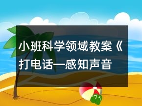 小班科學(xué)領(lǐng)域教案《打電話―感知聲音的傳遞》反思