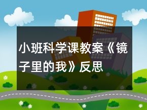小班科學(xué)課教案《鏡子里的我》反思