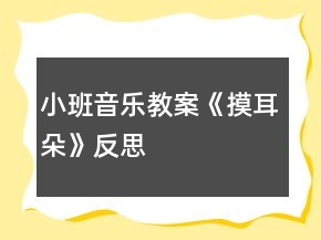 小班音樂教案《摸耳朵》反思