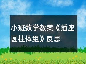 小班數(shù)學(xué)教案《插座圓柱體組》反思