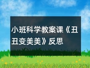 小班科學(xué)教案課《丑丑變美美》反思