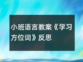 小班語言教案《學(xué)習(xí)方位詞》反思