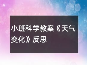 小班科學(xué)教案《天氣變化》反思