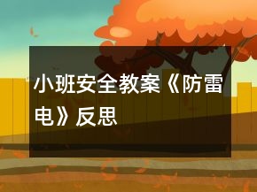 小班安全教案《防雷電》反思