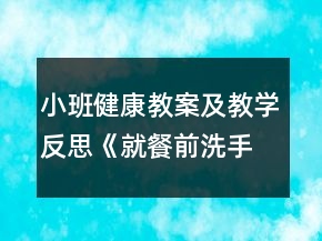 小班健康教案及教學(xué)反思《就餐前洗手》