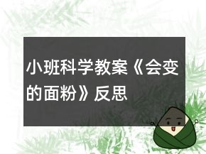 小班科學(xué)教案《會(huì)變的面粉》反思