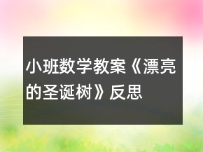 小班數(shù)學(xué)教案《漂亮的圣誕樹》反思