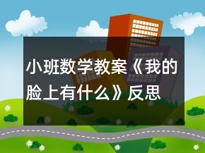 小班數(shù)學教案《我的臉上有什么》反思