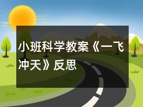 小班科學(xué)教案《一飛沖天》反思
