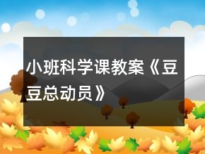 小班科學課教案《豆豆總動員》