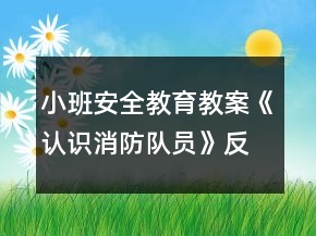 小班安全教育教案《認(rèn)識(shí)消防隊(duì)員》反思