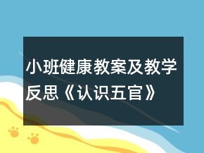小班健康教案及教學(xué)反思《認(rèn)識五官》