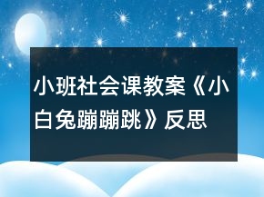 小班社會(huì)課教案《小白兔蹦蹦跳》反思