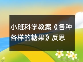 小班科學(xué)教案《各種各樣的糖果》反思