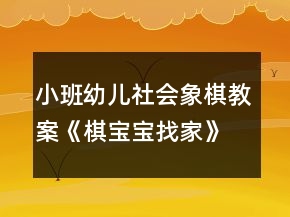 小班幼兒社會(huì)象棋教案《棋寶寶找家》反思