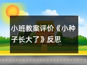 小班教案評價(jià)《小種子長大了》反思