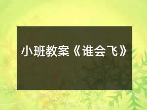 小班教案《誰會飛》