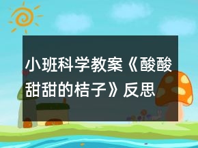 小班科學(xué)教案《酸酸甜甜的桔子》反思