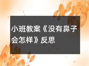 小班教案《沒有鼻子會(huì)怎樣》反思