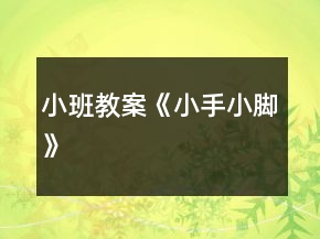 小班教案《小手小腳》