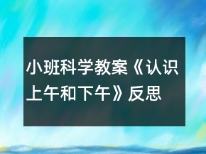 小班科學(xué)教案《認(rèn)識上午和下午》反思