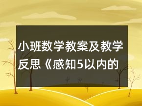 小班數(shù)學(xué)教案及教學(xué)反思《感知5以內(nèi)的數(shù)》