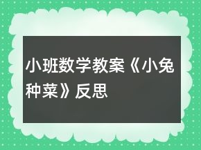 小班數(shù)學(xué)教案《小兔種菜》反思