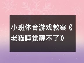小班體育游戲教案《老貓睡覺醒不了》反思