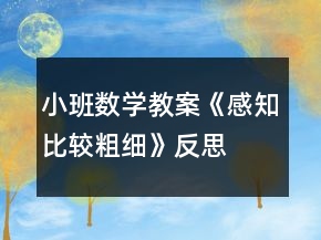小班數(shù)學(xué)教案《感知比較粗細(xì)》反思