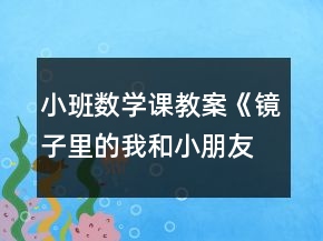 小班數學課教案《鏡子里的我和小朋友》反思