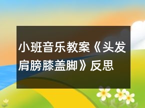 小班音樂教案《頭發(fā)肩膀膝蓋腳》反思