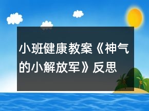 小班健康教案《神氣的小解放軍》反思